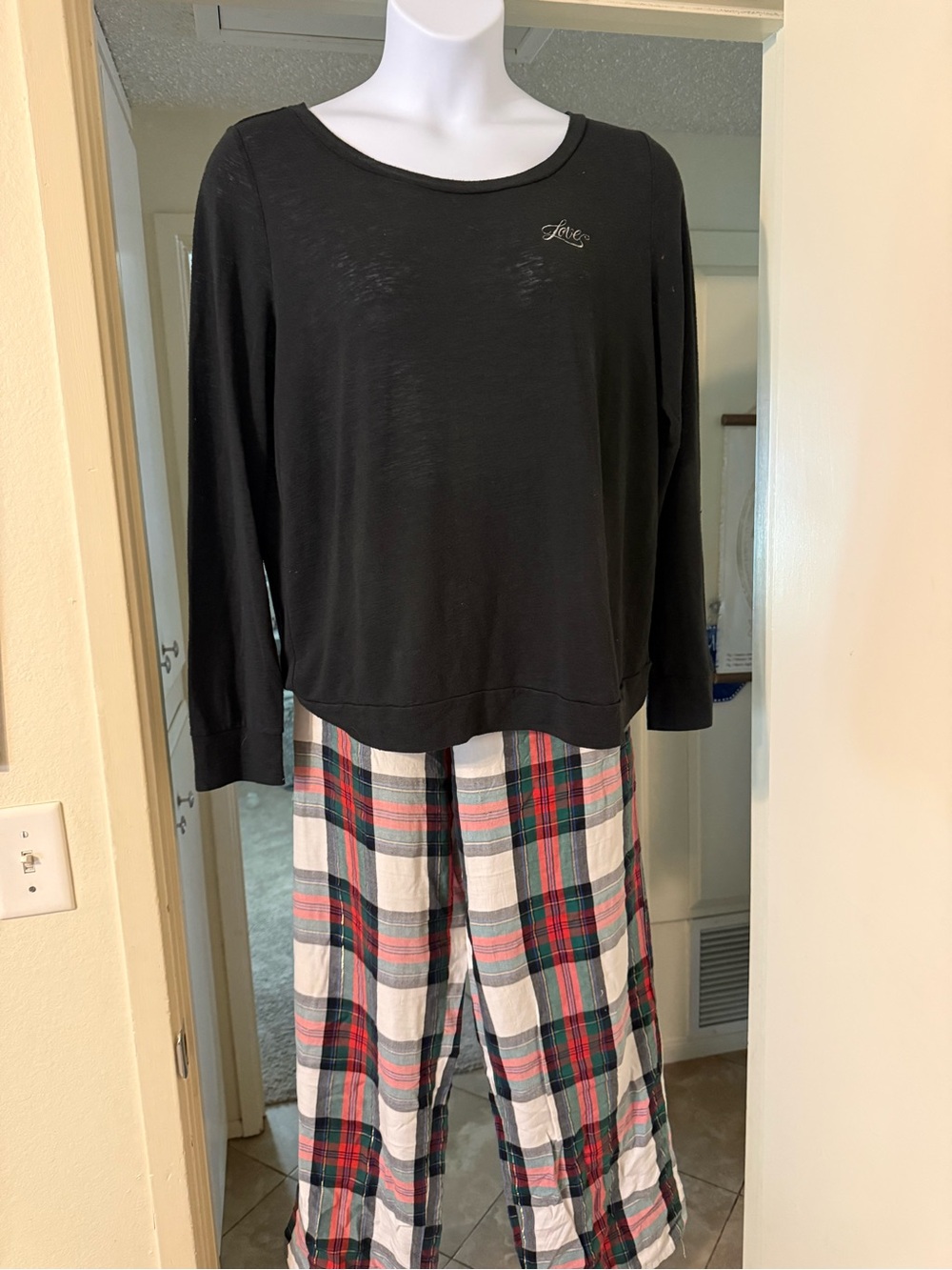 Victoria's Secret Plaid Sleep Shirt in Red, Green and Blue